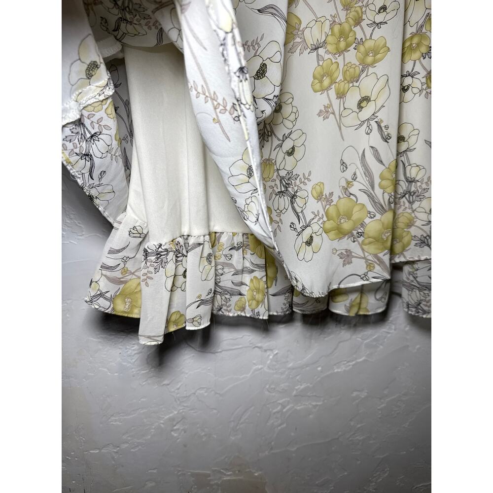 Necessary Objects floral beaded empire‎ waist sheer lined dress womens small y2k - Picture 2 of 10